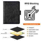 RFID Blocking Passport Holder Wallet with Magnetic Closure – Travel Document Organizer for Men & Women