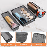 Drawer Organizer Set (25-Piece) – Stackable Non-Slip Trays for Makeup, Jewelry & Office Storage