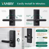Yamiry Smart Door Lock with Fingerprint, App Control, Keypad & Alexa Support, Keyless Entry Deadbolt for Home & Rental Security