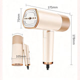 Toplepor Foldable Handheld Garment Steamer 1500W Fast Heat Portable Steam Iron with Detachable Tank
