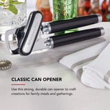 Ergonomic Manual Can Opener with Easy-Turn Knob & Built-In Bottle Opener