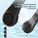 Portable Bladeless Neck Fan with 3 Speeds – USB Rechargeable Hands-Free Cooling Fan for Travel, Outdoor & Office