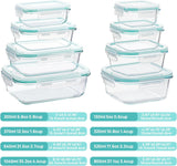 8-Piece Airtight Glass Food Storage Container Set with Leakproof Lids – Stackable Meal Prep & Kitchen Organization Solution (Green)