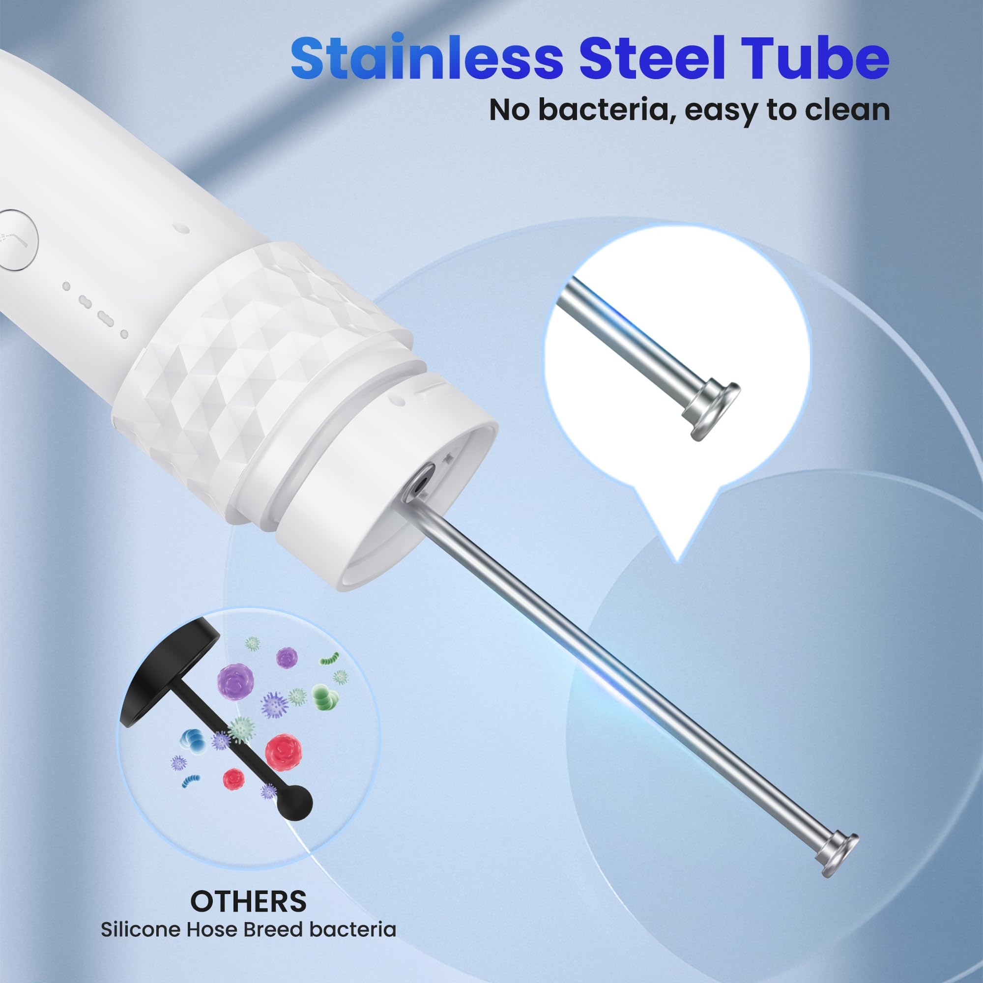 2-in-1 Electric Toothbrush Water Flosser – Portable Cordless Oral Irrigator with 3 Cleaning Modes & Travel Water Tank (White)