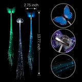 15-Pack Multicolor LED Hair Extension Clips – Fiber Optic Light-Up Braids with Heart & Butterfly Clips for Parties & Festivals
