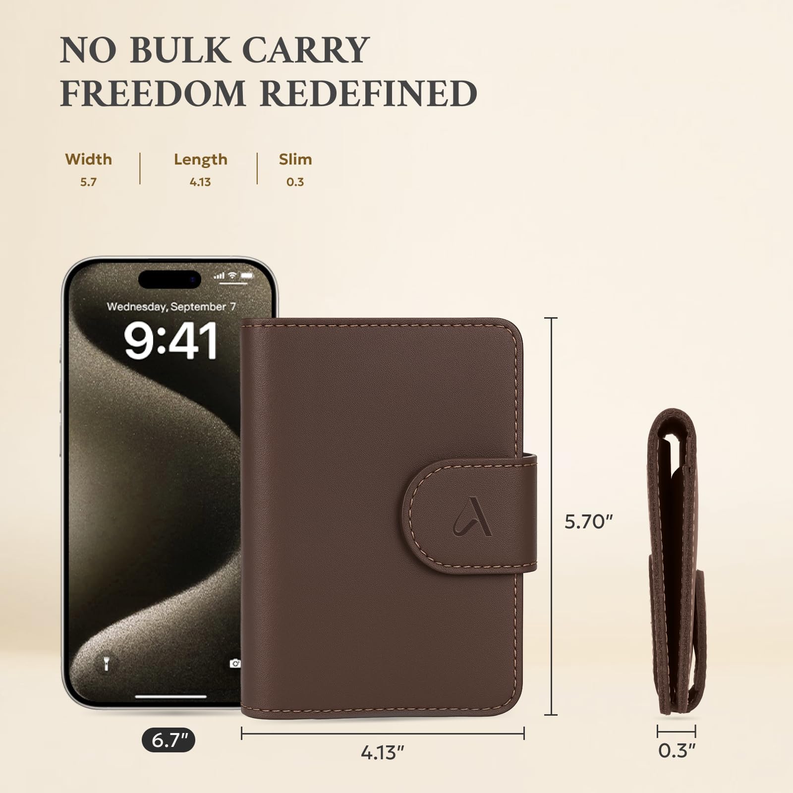 ALLIVE Leather Passport Holder with Hidden AirTag & RFID Protection – Travel Wallet (Coffee Brown)