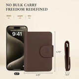 ALLIVE Leather Passport Holder with Hidden AirTag & RFID Protection – Travel Wallet (Coffee Brown)
