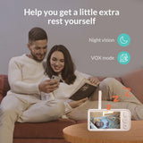 Smart Baby Monitor with 5" Screen & App Viewing – HD Camera, Night Vision & Two-Way Audio Nursery Monitor