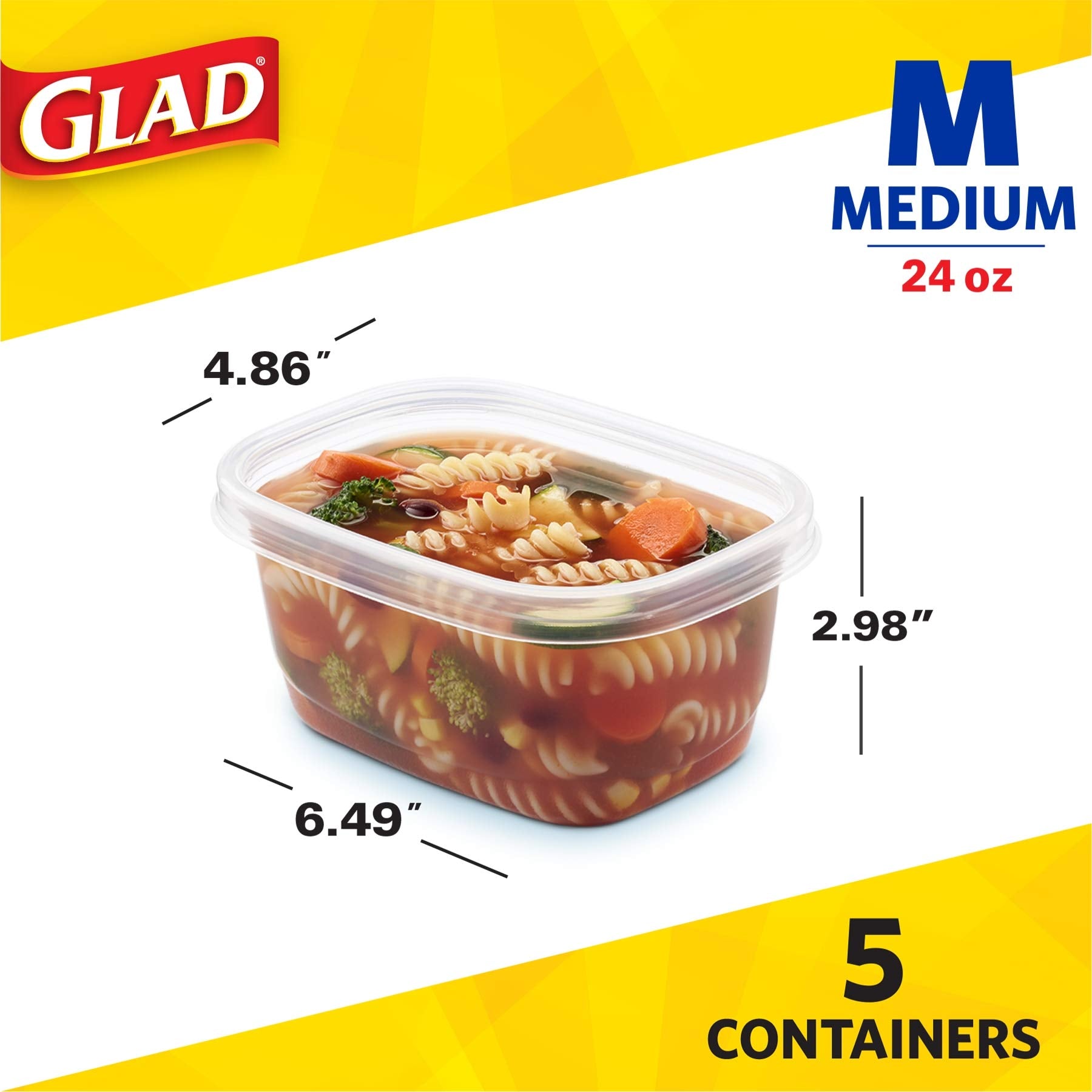 GladWare Airtight Food Storage Container – 24oz Medium Rectangle, BPA-Free
