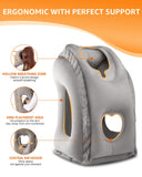 Inflatable Travel Neck Pillow with Eye Mask & Earplugs – Compact Airplane Pillow for Comfortable Flights & Travel Sleep