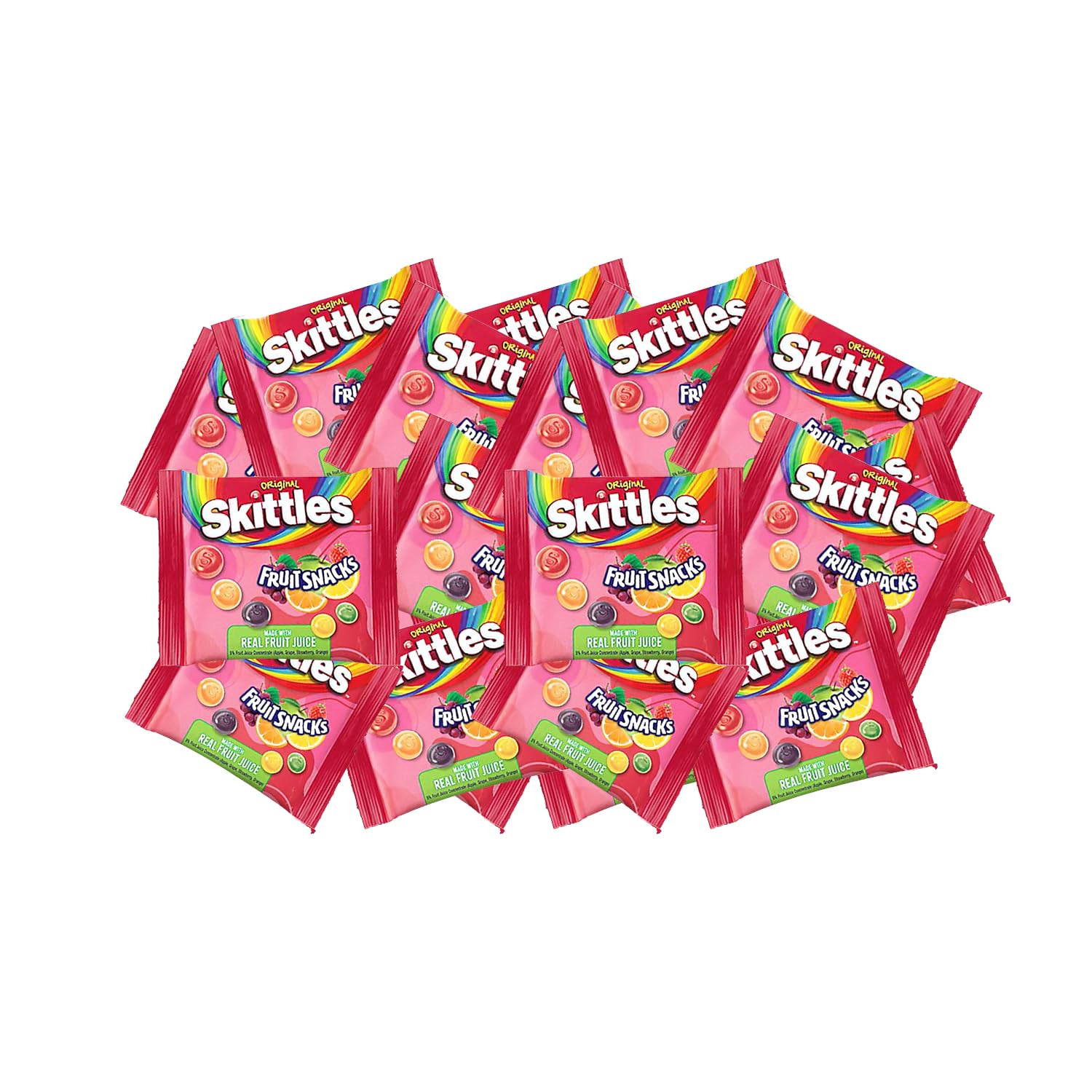 Skittles Fruit Snacks Mini Gummy Candies – Tangy & Sweet Fruity Mix with Real Juice Concentrate 🍓🍊🌈