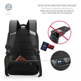 Design Travel Laptop Backpack with RFID Protection & USB Charging – 16″ College & Business Backpack (Black)