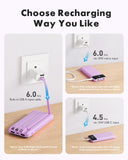 10000mAh Portable Power Bank with Built-in Cables – Slim Multi Device Charger with LED Display & 6 Outputs for iPhone, Samsung & USB Devices