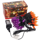 Halloween Orange & Purple C6 String Lights – 100 LED, 42.8ft, 8 Modes, Waterproof, Indoor/Outdoor Spooky Décor