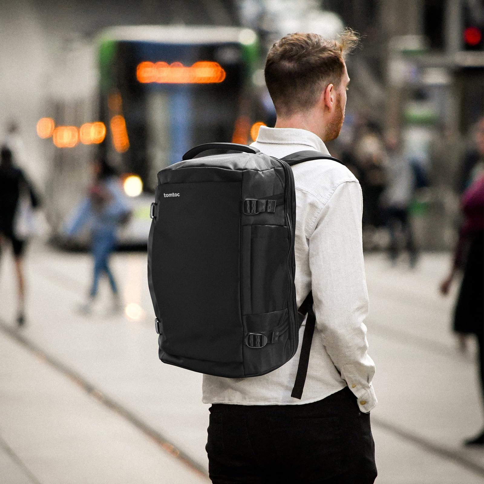 Tomtoc 40L Carry-On Travel Backpack TSA Friendly, Flight Approved Business Rucksack for 17.3 Inch Laptop