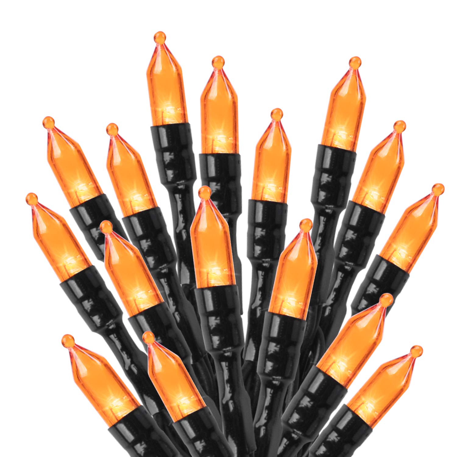 39FT Orange Halloween String Lights – 100 LED Plug-in Twinkle Lights with 8 Modes & Extendable Design for Outdoor Décor