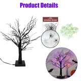 Dazzle Bright 2 Pack 20 Inch Orange & Purple Lighted Halloween Birches Tree Decor, 24 LED Battery Operated Halloween Decorations Artificial Black Spooky Tree with Timer for Indoor Home Party
