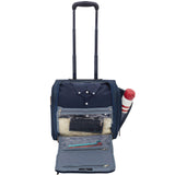 TPRC 15” Smart Underseat Carry-On Luggage with USB Charging Port, Compact Rolling Travel Bag (Navy Blue)