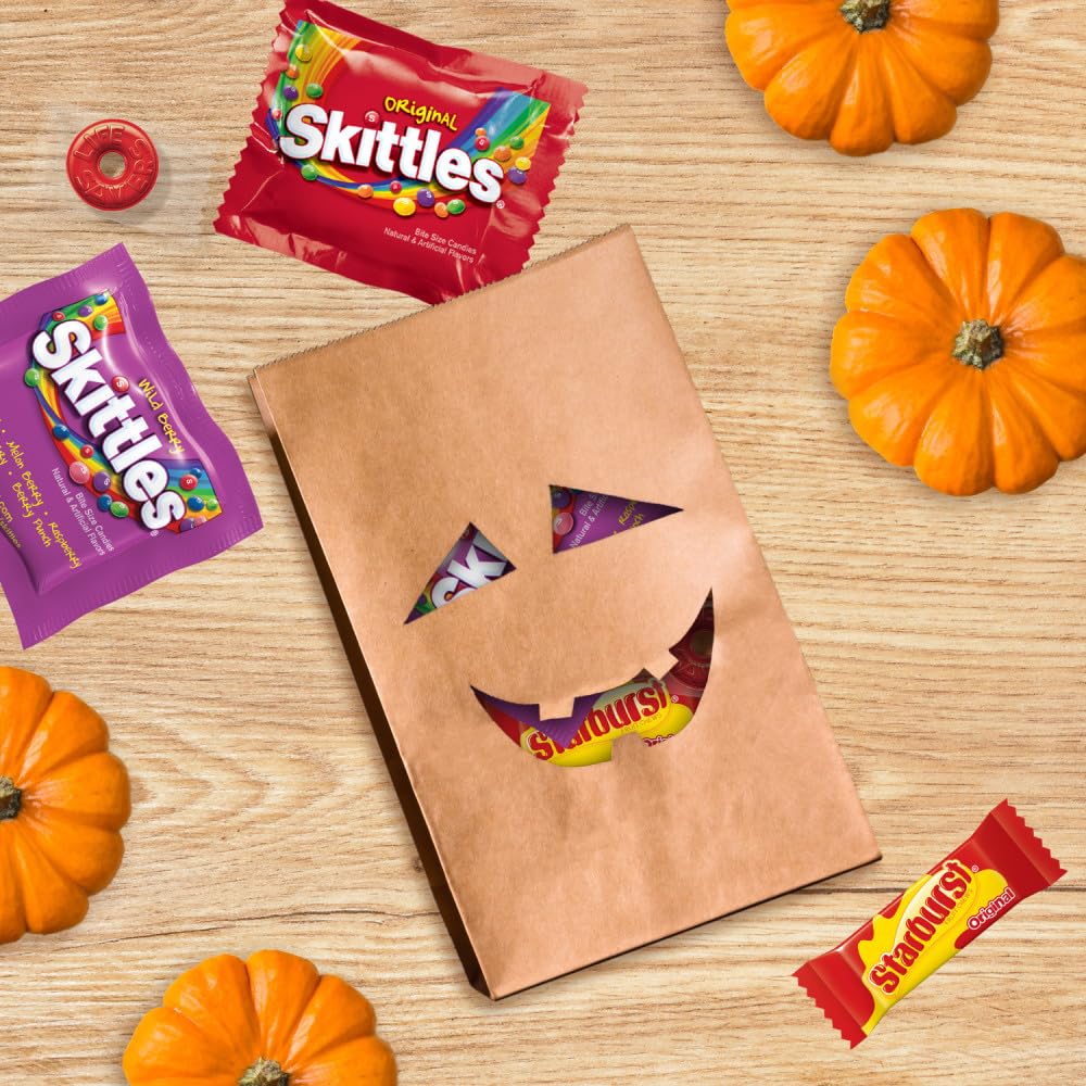 SKITTLES, STARBURST & LIFE SAVERS Fruity Candy Variety Pack – 135PCS Bulk Mix of Chewy & Hard Candies 🍬🍓🍋🎉