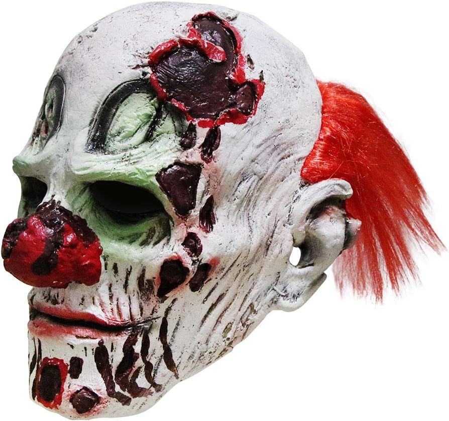 Scary Clown Latex Mask – Multicolor Horror Halloween Mask for Adults (One Size)