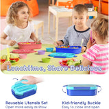 Blue 44 oz Kids Bento Box with Utensils and Food Picks