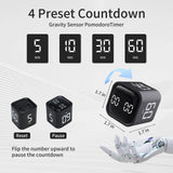 Productivity Timer Cube with Flip Control, Custom Countdown & Count-Up, Silent Vibration Focus Timer for Work, Study & Kitchen – Black