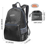 G4Free 20L Ultra Lightweight Packable Backpack – Foldable Travel & Hiking Daypack for Men & Women – Black