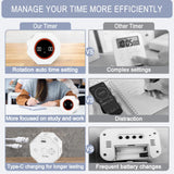GUDOQI Octagon Pomodoro Timer with Gravity Flip, Visual Progress Bar & Adjustable Sound Alerts – White