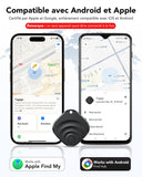 Dual-System Bluetooth Tracker Tags 4 Pack Compatible with Apple Find My and Google Find Hub Smart Item Locator Black