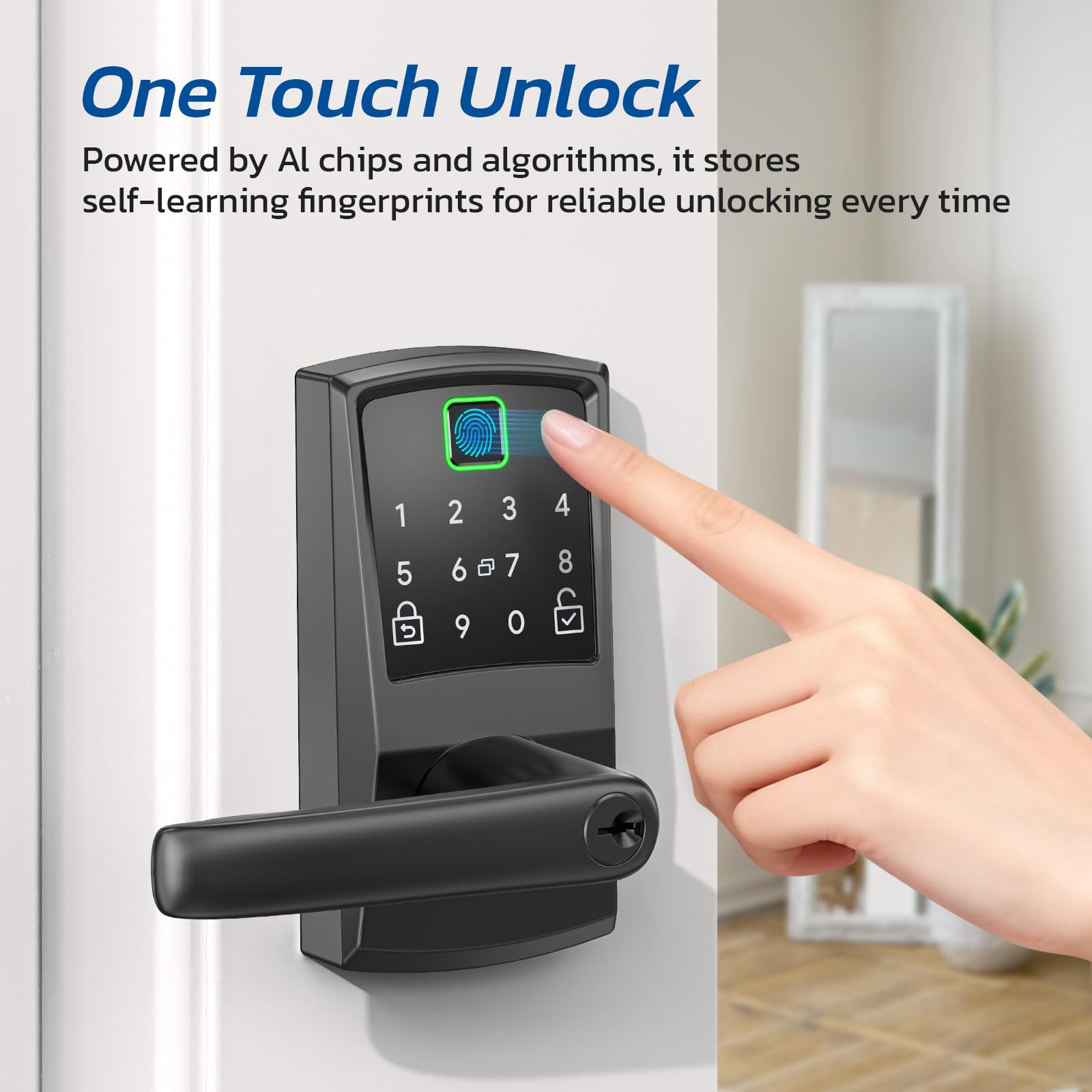 Nyboer Smart Fingerprint Door Lock with TTLock App Control, Keyless Entry Deadbolt with Alexa & Google Voice Support