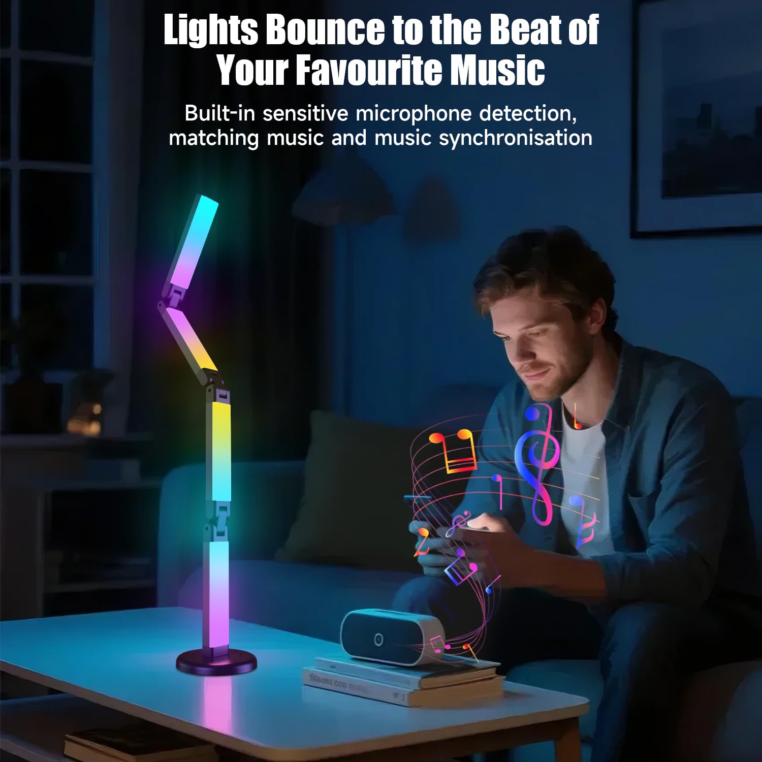 Magic Lantern RGB Foldable Desk Ambient Lamp – 16 Million Colors, Music Sync & App Control