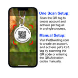 QR Code Pet ID Tag with Instant Scan Alerts, Waterproof Smart Pet Identification Tag with Online Profile and Emergency Contact Access