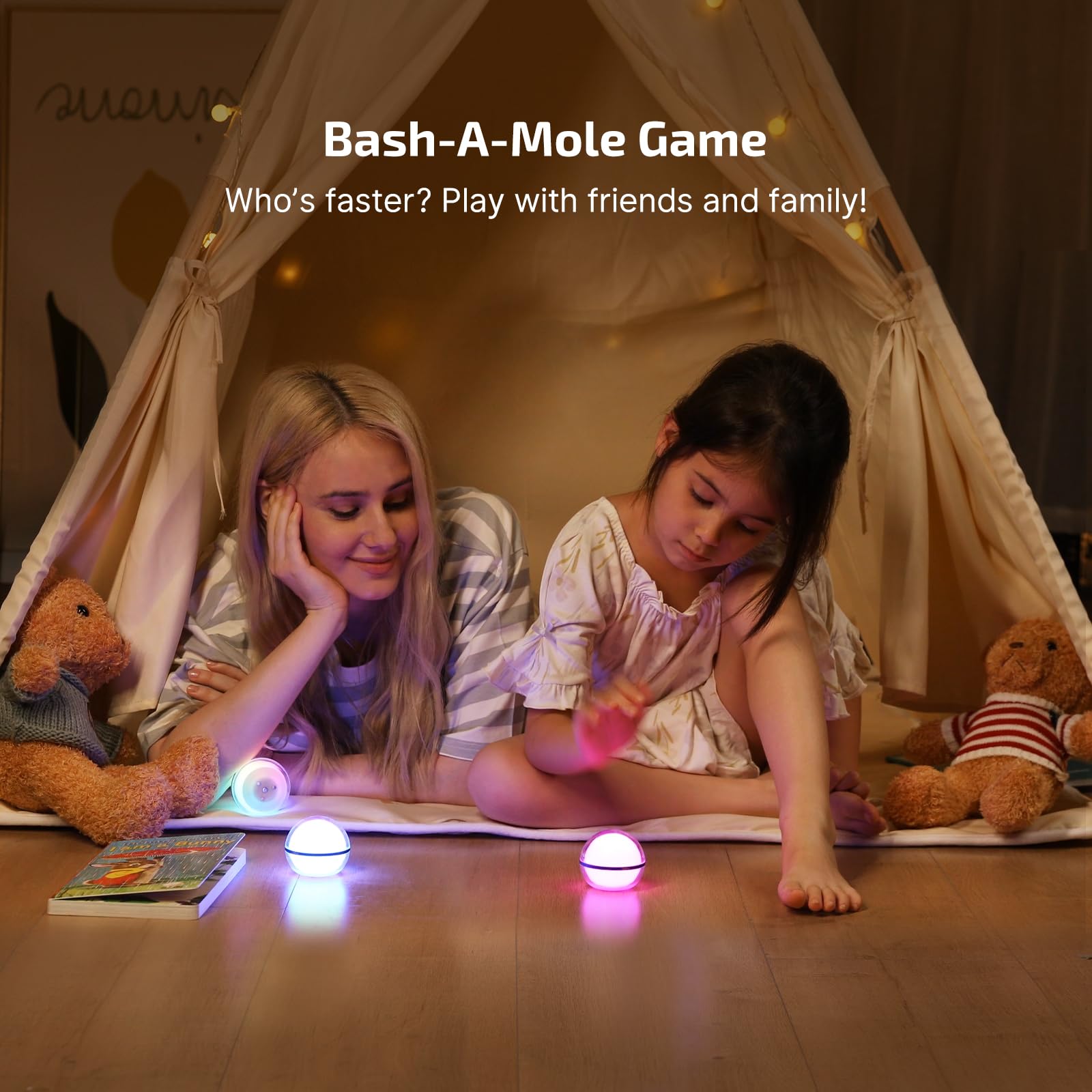 Mini RGB Sphere Desk Lamp – App Controlled 360° Night Light with Music Sync & Timer