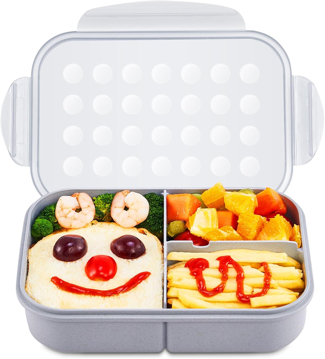 Purple 1150 ml 3-Compartment Bento Lunch Box