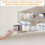 Clear 2-Tier Pull-Out Cabinet Organizers (4-Pack) – Compact Slide-Out Drawers for Bathroom, Under Sink & Pantry Storage