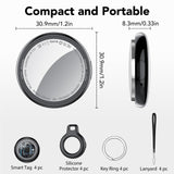 Tukio Bluetooth Tracker Tag 4 Pack, Apple Find My Compatible Item Locator, IP67 Waterproof Smart Key Finder with Loud Alert and Replaceable Battery
