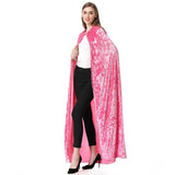 Princess Pink Velvet Hooded Cape – Full-Length Soft Cloak for Halloween, Cosplay & Renaissance Events 🎀✨