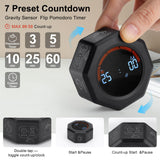 Kaflin Visual Pomodoro Timer with Gravity Flip, Magnetic Back, Built-in Clock & Auto-Cycle Mode, Rechargeable Focus Timer for Classroom, Work & Kitchen – Black