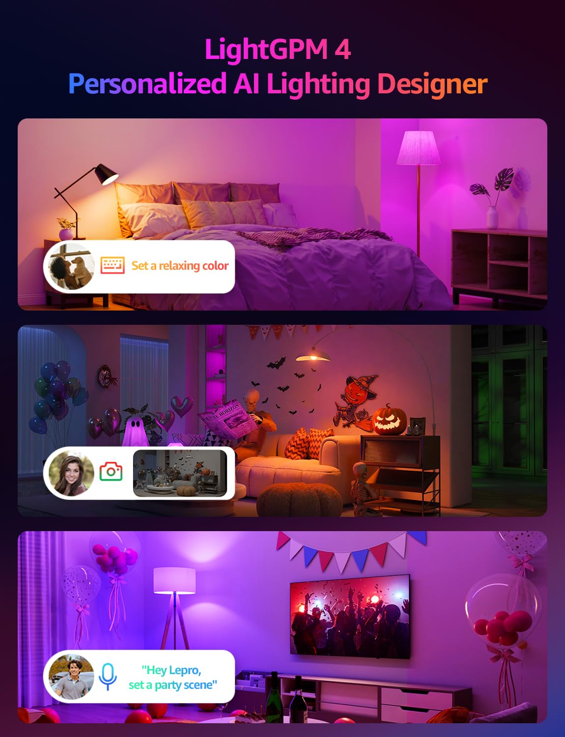 Lepro AI Smart RGB WiFi Light Bulb – 1100LM 16M Colors with LightGPM 4 & Music Sync