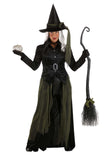 Black Gothic Witch Costume – Layered Velour Jacket & Overskirt with Hat & Belt for Women 🖤✨🧙‍♀️
