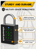 IP67 Waterproof Smart Padlock with RFID, Passcode & Bluetooth App Control, Military-Grade Keyless Security Lock