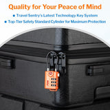 TSA-Approved Cable Luggage Locks (4-Pack) – Resettable 3-Digit Combination, Heavy-Duty Alloy Body (Orange)