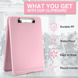 Light Pink Storage Clipboard with Low-Profile Clip
