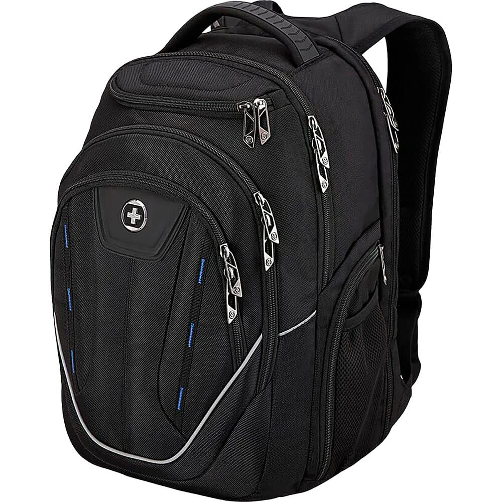 Swissdigital Design TSA-Friendly Business Laptop Backpack with USB Charging Port and RFID Protection