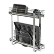 Household Essentials Glidez 2-Tier Pull-Out Cookware Organizer – Chrome Slide-Out Rack with Dual Storage Levels