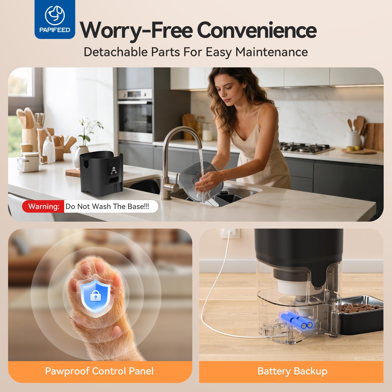 Smart WiFi Automatic Pet Feeder with App Control, 6L Food Storage, Portion Scheduling, and Stainless Steel Bowl for Cats and Dogs