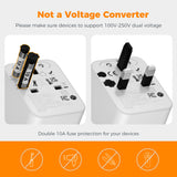 TESSAN 5-in-1 Universal Travel Adapter with Dual USB-C & 4 USB Ports, Worldwide International Plug Charger 2500W for Europe UK USA Australia – Grey 20W