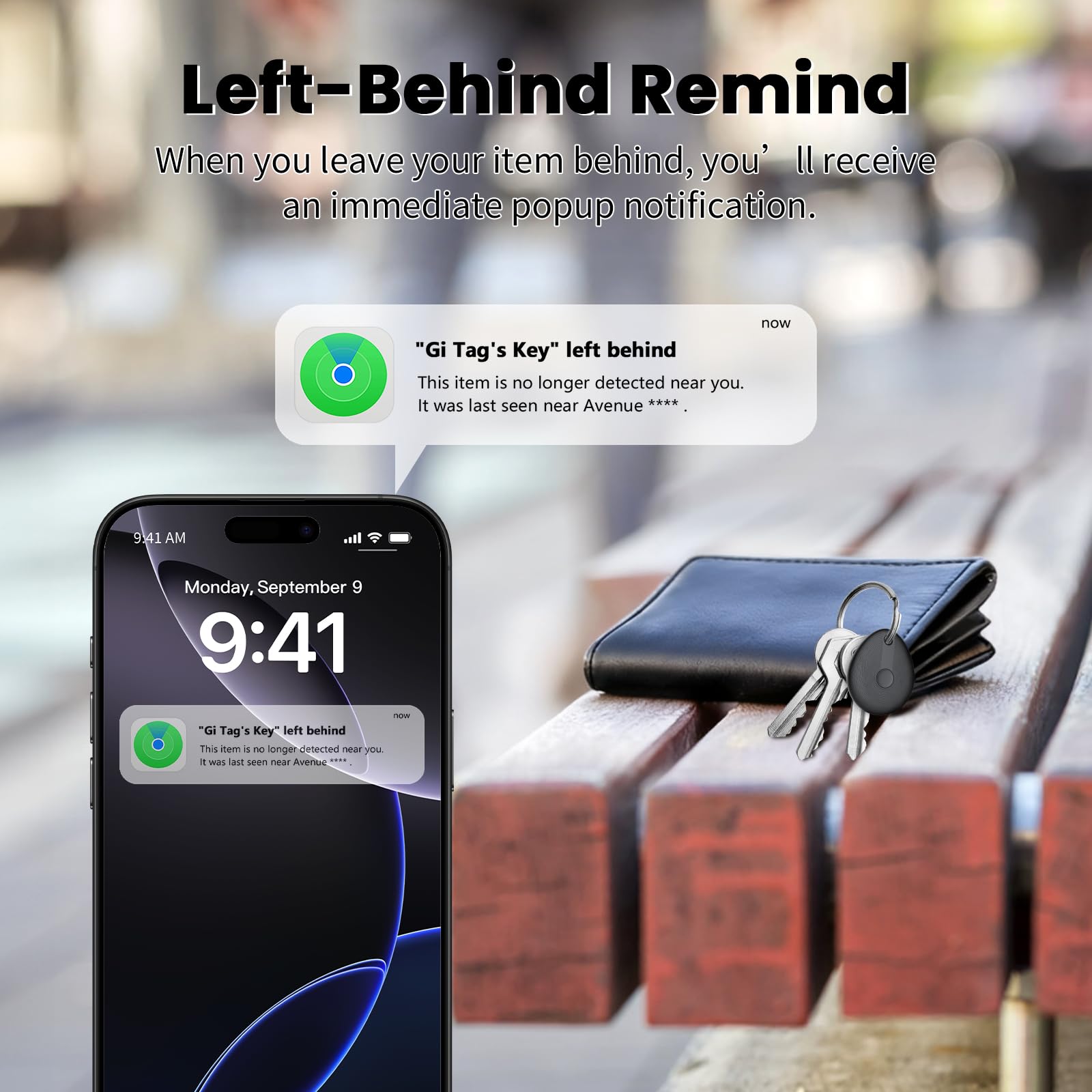 MFi Certified Apple Find My Bluetooth Tracker Tag 4 Pack, Ultra-Light Smart Item Locator with 90dB Alert and 1-Year Battery