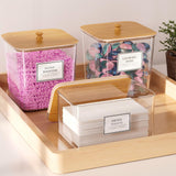 HOMEPEKITE Laundry Pods Storage Container Set (3+1 Pack) – Clear Acrylic Jars with Wooden Lids & Labels for Laundry Room Organization