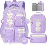 Green Kawaii Backpack Set with Lunch Bag and Coin Purse